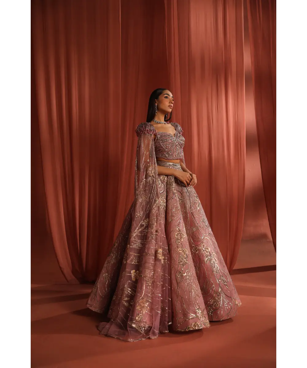 ADAARA COUTURE - Rosy Petal Skirt and top